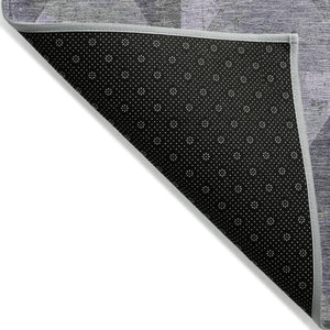 Homeroots 3' Stylish Geometric Washable Area Rug For Indoor & Outdoor Use – Durable, Stain-resistant Design Lavender Polyester 618719