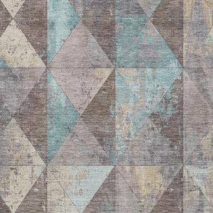 Homeroots 3' Stylish Geometric Washable Area Rug For Indoor & Outdoor Use – Durable, Stain-resistant Design Mocha Polyester 618721