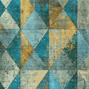 Homeroots 3' Stylish Geometric Washable Area Rug For Indoor & Outdoor Use – Durable, Stain-resistant Design Teal Polyester 618743