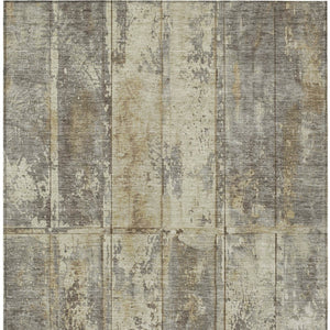 Homeroots 3' Abstract Washable Indoor Outdoor Area Rug - Stain Resistant, Durable, Stylish For Any Space Beige Polyester 618763
