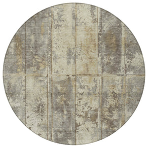 Homeroots 3' Abstract Washable Indoor Outdoor Area Rug - Stain Resistant, Durable, Stylish For Any Space Beige Polyester 618765