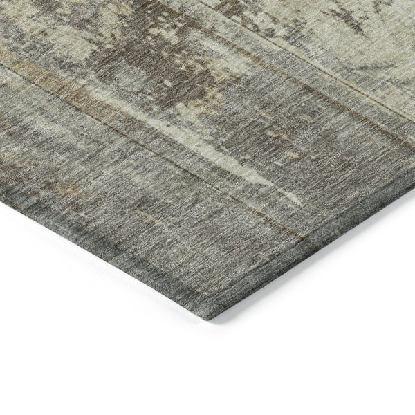 Homeroots 3' Abstract Washable Indoor Outdoor Area Rug - Stain Resistant, Durable, Stylish For Any Space Beige Polyester 618766