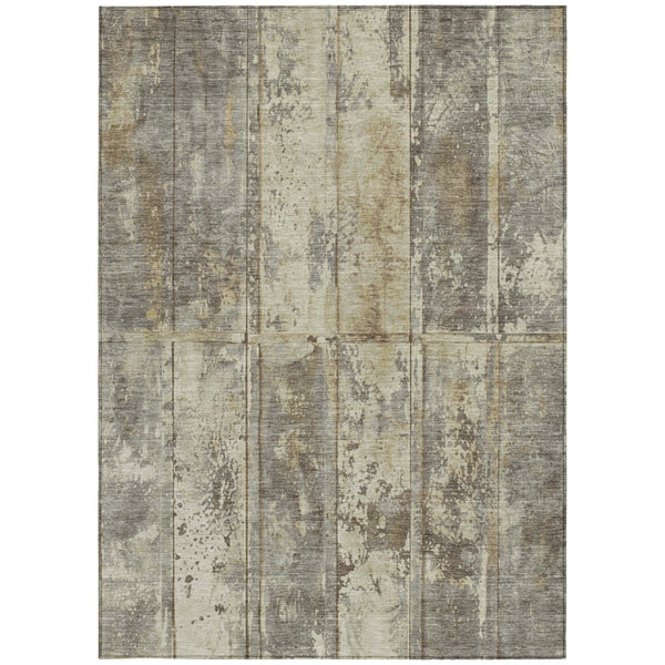 Homeroots 3' Abstract Washable Indoor Outdoor Area Rug - Stain Resistant, Durable, Stylish For Any Space Beige Polyester 618767