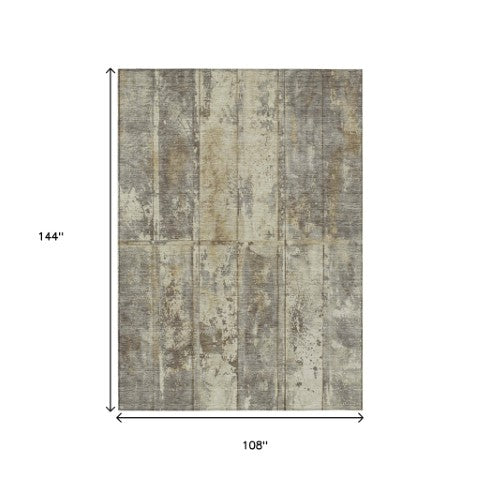 Homeroots 3' Abstract Washable Indoor Outdoor Area Rug - Stain Resistant, Durable, Stylish For Any Space Beige Polyester 618767