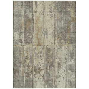 HomeRoots 5' Elegant Beige and Gold Abstract Area Rug - Washable, Stain-Resistant for Indoor & Outdoor Use 9' X 12' 618767