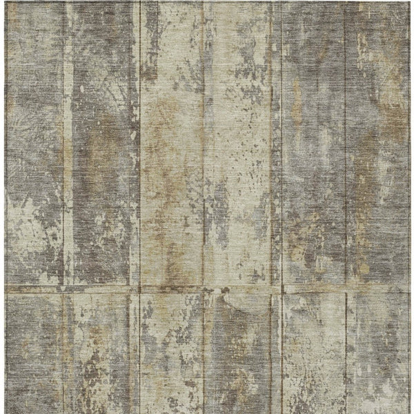 Homeroots 3' Abstract Washable Indoor Outdoor Area Rug - Stain Resistant, Durable, Stylish For Any Space Beige Polyester 618767