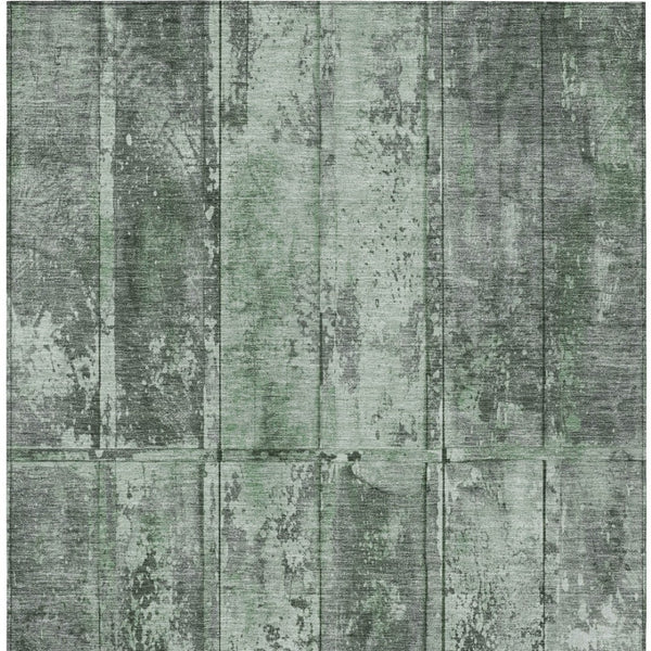 Homeroots 3' Abstract Washable Indoor Outdoor Area Rug - Stain Resistant, Durable, Stylish For Any Space Green Polyester 618769