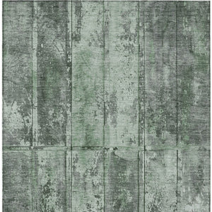Homeroots 3' Abstract Washable Indoor Outdoor Area Rug - Stain Resistant, Durable, Stylish For Any Space Green Polyester 618770