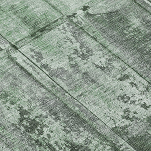 Homeroots 3' Abstract Washable Indoor Outdoor Area Rug - Stain Resistant, Durable, Stylish For Any Space Green Polyester 618771