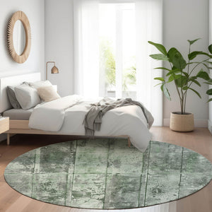 Homeroots 3' Abstract Washable Indoor Outdoor Area Rug - Stain Resistant, Durable, Stylish For Any Space Green Polyester 618771