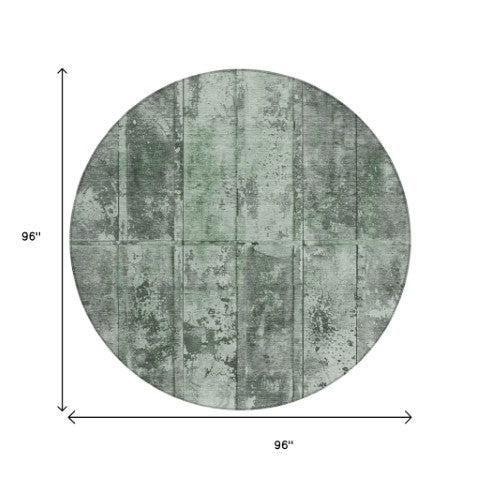 Homeroots 3' Abstract Washable Indoor Outdoor Area Rug - Stain Resistant, Durable, Stylish For Any Space Green Polyester 618771