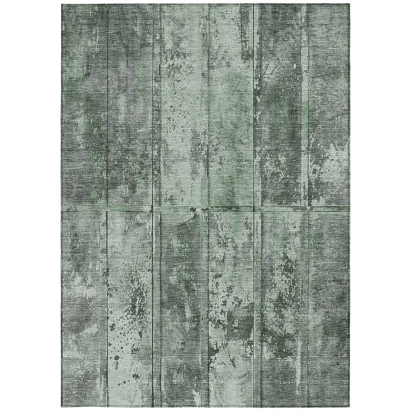 Homeroots 3' Abstract Washable Indoor Outdoor Area Rug - Stain Resistant, Durable, Stylish For Any Space Green Polyester 618773