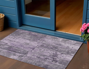 Homeroots 3' Abstract Washable Indoor Outdoor Area Rug - Stain Resistant, Durable, Stylish For Any Space Purple Polyester 618775