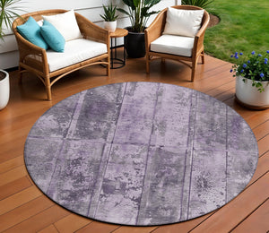 Homeroots 3' Abstract Washable Indoor Outdoor Area Rug - Stain Resistant, Durable, Stylish For Any Space Purple Polyester 618777
