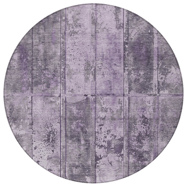 Homeroots 3' Abstract Washable Indoor Outdoor Area Rug - Stain Resistant, Durable, Stylish For Any Space Purple Polyester 618777