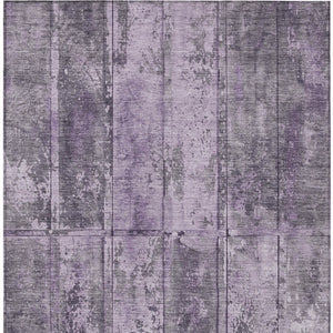 Homeroots 3' Abstract Washable Indoor Outdoor Area Rug - Stain Resistant, Durable, Stylish For Any Space Purple Polyester 618778