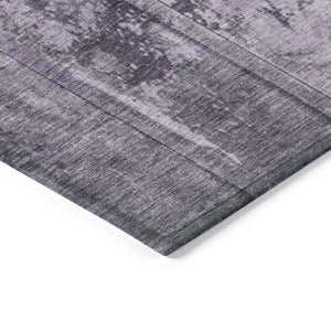 Homeroots 3' Abstract Washable Indoor Outdoor Area Rug - Stain Resistant, Durable, Stylish For Any Space Purple Polyester 618780
