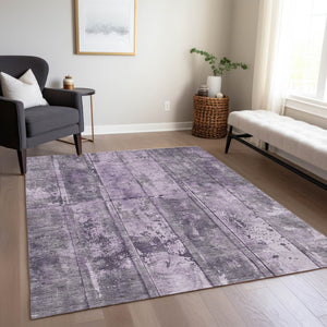 Homeroots 3' Abstract Washable Indoor Outdoor Area Rug - Stain Resistant, Durable, Stylish For Any Space Purple Polyester 618780