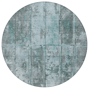 Homeroots 3' Abstract Washable Indoor Outdoor Area Rug - Stain Resistant, Durable, Stylish For Any Space Teal Polyester 618783