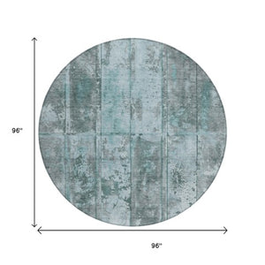 Homeroots 3' Abstract Washable Indoor Outdoor Area Rug - Stain Resistant, Durable, Stylish For Any Space Teal Polyester 618783