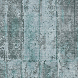 Homeroots 3' Abstract Washable Indoor Outdoor Area Rug - Stain Resistant, Durable, Stylish For Any Space Teal Polyester 618784