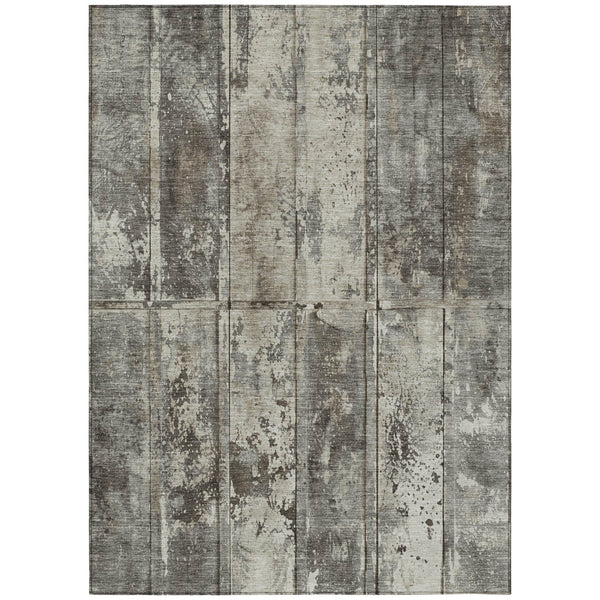 Homeroots 3' Abstract Washable Indoor Outdoor Area Rug - Stain Resistant, Durable, Stylish For Any Space Taupe Polyester 618788