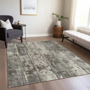 Homeroots 3' Abstract Washable Indoor Outdoor Area Rug - Stain Resistant, Durable, Stylish For Any Space Taupe Polyester 618788