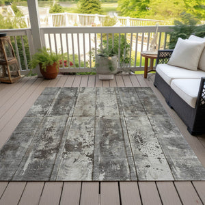 Homeroots 3' Abstract Washable Indoor Outdoor Area Rug - Stain Resistant, Durable, Stylish For Any Space Taupe Polyester 618788