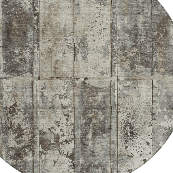 Homeroots 3' Abstract Washable Indoor Outdoor Area Rug - Stain Resistant, Durable, Stylish For Any Space Taupe Polyester 618789