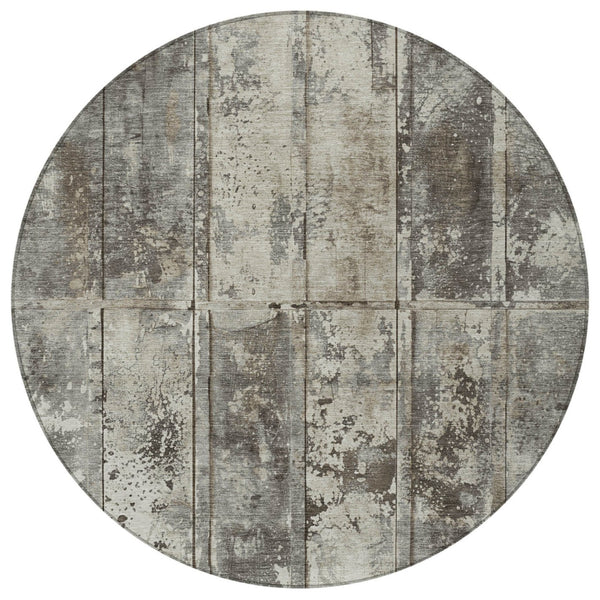 Homeroots 3' Abstract Washable Indoor Outdoor Area Rug - Stain Resistant, Durable, Stylish For Any Space Taupe Polyester 618789