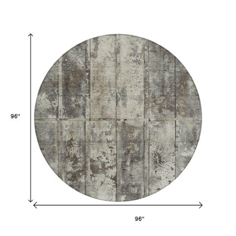 Homeroots 3' Abstract Washable Indoor Outdoor Area Rug - Stain Resistant, Durable, Stylish For Any Space Taupe Polyester 618789