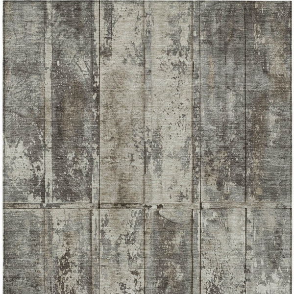 Homeroots 3' Abstract Washable Indoor Outdoor Area Rug - Stain Resistant, Durable, Stylish For Any Space Taupe Polyester 618790