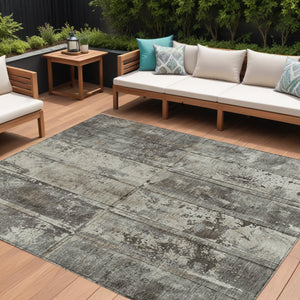 Homeroots 3' Abstract Washable Indoor Outdoor Area Rug - Stain Resistant, Durable, Stylish For Any Space Taupe Polyester 618790