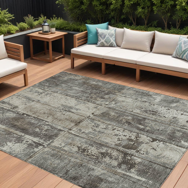 Homeroots 3' Abstract Washable Indoor Outdoor Area Rug - Stain Resistant, Durable, Stylish For Any Space Taupe Polyester 618790
