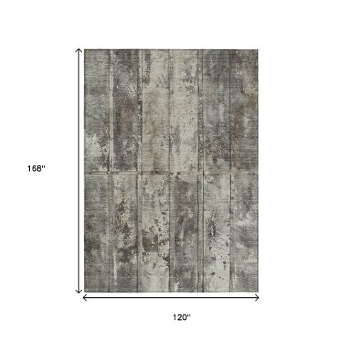 Homeroots 3' Abstract Washable Indoor Outdoor Area Rug - Stain Resistant, Durable, Stylish For Any Space Taupe Polyester 618792