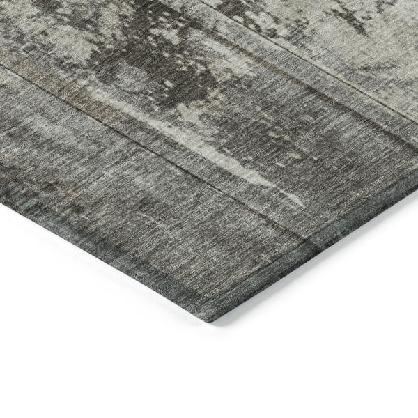 Homeroots 3' Abstract Washable Indoor Outdoor Area Rug - Stain Resistant, Durable, Stylish For Any Space Taupe Polyester 618792