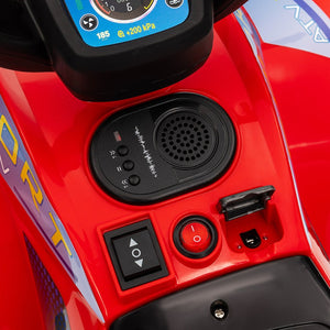 English Elm Qaba 6v Battery Powered Kids Atv Ride on Four Wheeler with Music Ages 2 to 6 Red W2225P249800