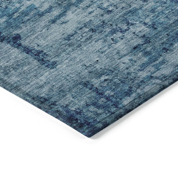 HomeRoots 5' X 8' Denim Blue and Navy Abstract Area Rug - Washable, Durable, Indoor/Outdoor, Modern Design! 618830