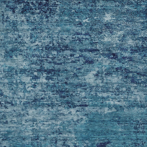 HomeRoots 9' X 12' Denim Blue & Navy Abstract Area Rug - Stylish, Washable, Durable for Indoor/Outdoor Use 618833