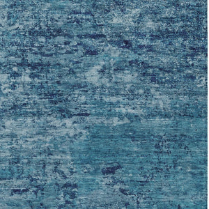 HomeRoots 10' X 14' Denim Blue & Navy Abstract Washable Area Rug - Durable, Stylish for Indoor & Outdoor Use 618834