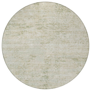 HomeRoots 8' Round Abstract Area Rug in Linen and Beige - Durable, Washable, Indoor/Outdoor Style for All Spaces 618843
