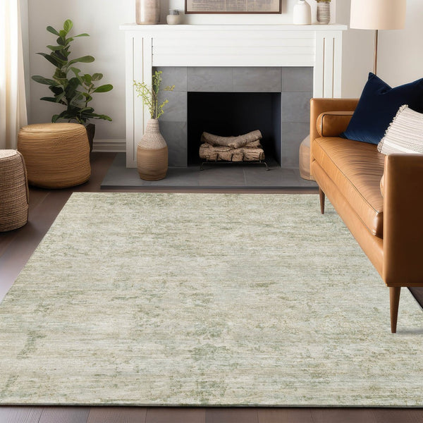 HomeRoots 9' X 12' Stylish Linen & Beige Abstract Washable Area Rug for Indoor/Outdoor Use - Durable, Low-Maintenance! 618845