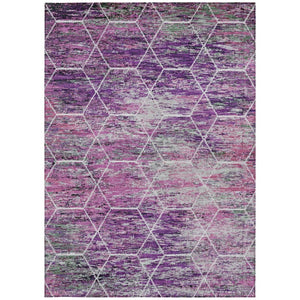 HomeRoots 5' X 8' Vibrant Purple Lavender Geometric Washable Indoor/Outdoor Rug for Stylish Versatility 618896
