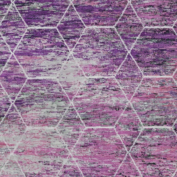 HomeRoots 8' X 10' Purple Lavender Geometric Area Rug - Washable, Durable, Stylish for Indoor & Outdoor Use 618898