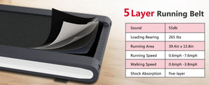 English Elm 2 in 1 Folding Under Desk Treadmill 2.5hp Walking Jogging Machine with Remote Control W130384071