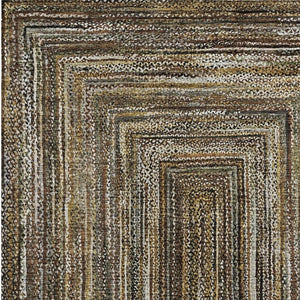 HomeRoots 5' X 8' Washable Indoor Outdoor Rug - Stylish Brown Taupe Ivory Geometric Design for High-Traffic Areas 618914