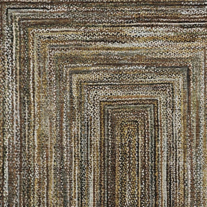 HomeRoots 9' Geometric Washable Area Rug - Brown, Taupe & Ivory Indoor/Outdoor Decor for High-Traffic Spaces 618917