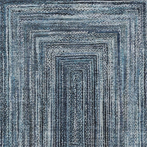 HomeRoots 8' X 10' Navy Blue & Ivory Geometric Washable Rug - Stylish, Durable, Stain-Resistant for Indoor/Outdoor Use 618922