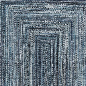 HomeRoots 9' X 12' Navy and Ivory Geometric Washable Area Rug - Durable, Stylish Design for Indoor/Outdoor Use 618923
