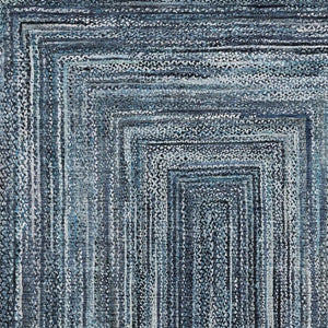 HomeRoots 10' Stylish Navy Blue and Ivory Geometric Washable Area Rug for Indoor/Outdoor Use, Great Durability! 618924